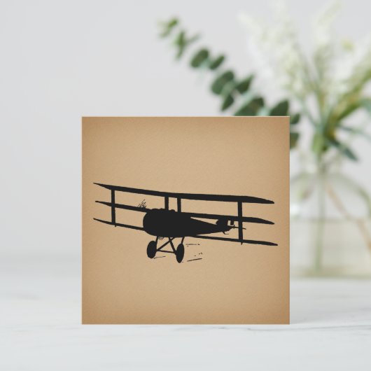 アンティーク機シルエットヴィンテージ飛行機 シーズンカード (スタンド正面)