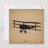 アンティーク機シルエットヴィンテージ飛行機 シーズンカード (裏面)