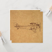 アンティーク機レトロ航クラシック空地図スタイル カード (正面/裏面インサイチュ)