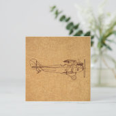 アンティーク機レトロ航クラシック空地図スタイル 招待状 (スタンド正面)