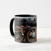 アンティーク機関車蒸気機関列車コーヒーカップ マグカップ (正面左)