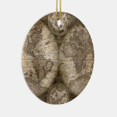 アンティーク歴史旧世界地図の大陸 セラミックオーナメント (右)