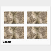 アンティーク歴史旧世界地図の大陸 長方形シール (シート)