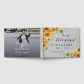 アンティーク水彩ひまわり退職パーティーアイディア ゲストブック (全面)