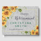 アンティーク水彩ひまわり退職パーティーアイディア ゲストブック (正面)