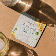 アンティーク水彩ひまわり退職パーティーアイディア