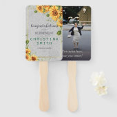 アンティーク水彩ひまわり退職パーティーアイディア ハンドファン (正面&裏面)