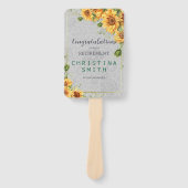 アンティーク水彩ひまわり退職パーティーアイディア ハンドファン (正面)