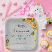 アンティーク水彩ひまわり退職パーティーアイディア ペーパープレート (パーティー)