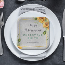 アンティーク水彩ひまわり退職パーティーアイディア