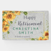 アンティーク水彩ひまわり退職パーティーアイディア 横断幕 (横)