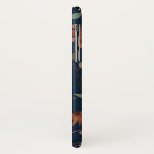 アンティーク水色プリントフローラオンネイビー Case-Mate iPhoneケース (裏面/左)