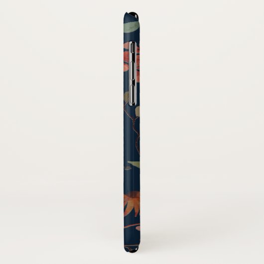 アンティーク水色プリントフローラオンネイビー Case-Mate iPhoneケース (裏面/左)