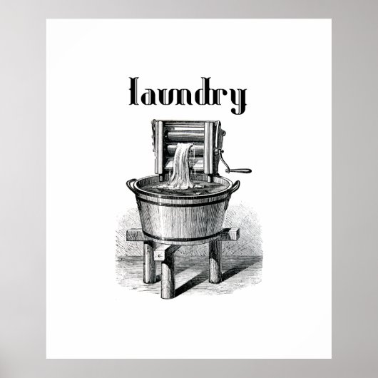 アンティーク洗濯機洗濯ヴィンテージ ポスター (正面)