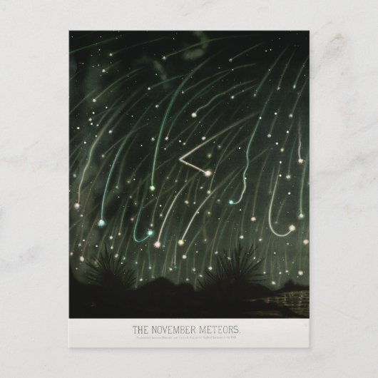 アンティーク流星シャワー天文学 ポストカード (正面)