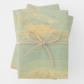 アンティーク海の地カリブの図 ラッピングペーパーシート (インサイチュ)