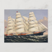 アンティーク海洋帆船 Currier & Ives ポストカード (正面)