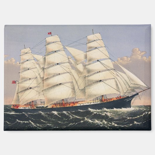 アンティーク海洋帆船 Currier & Ives マグネット (正面)