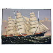 アンティーク海洋帆船 Currier & Ives ラージペーパーバッグ (裏面)