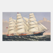 アンティーク海洋帆船 Currier & Ives 長方形シール (正面)