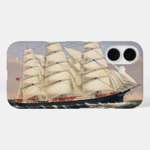 アンティーク海洋帆船 Currier & Ives iPhone 16ケース