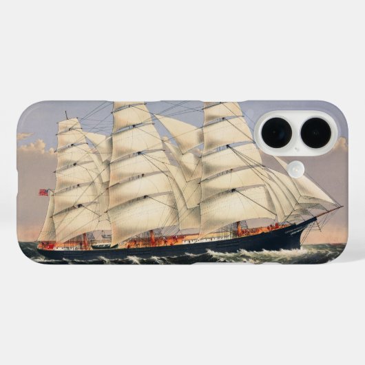 アンティーク海洋帆船 Currier & Ives Case-Mate iPhoneケース (裏面 (横))