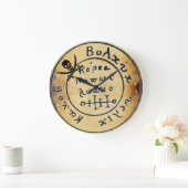 アンティーク海賊宝地図、スカル及び刀剣 ラージ壁時計 (ホーム)