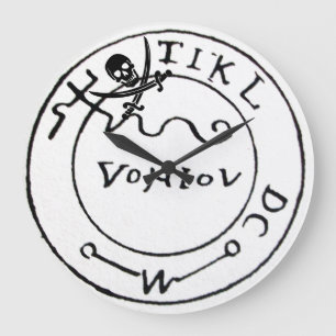 アンティーク海賊宝地図、スカル及び刀剣 ラージ壁時計