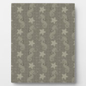 アンティーク海馬とヒトデの模様 フォトプラーク (正面)