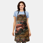 アンティーク消防車ヴィンテージ消防車 エプロン (着用した状態)