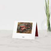 アンティーク消防車ヴィンテージ消防車 サンキューカード (裏面)