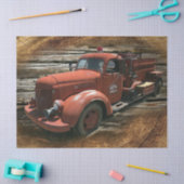 アンティーク消防車ヴィンテージ消防車 薄葉紙 (クラフト)