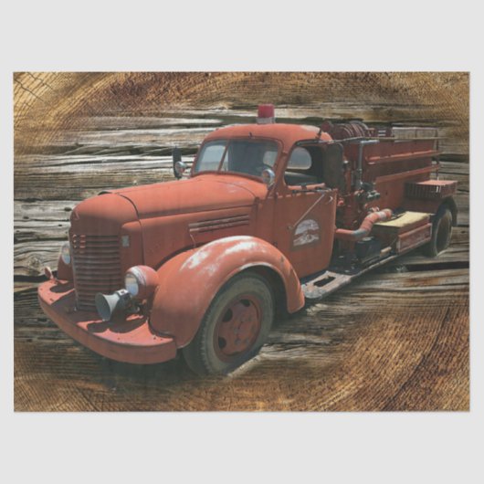 アンティーク消防車ヴィンテージ消防車 薄葉紙 (正面)