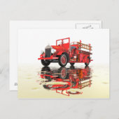 アンティーク消防車 ポストカード (正面/裏面)