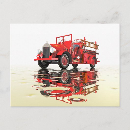 アンティーク消防車 ポストカード (正面)