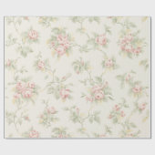 アンティーク淡ピンクフローラ壁紙 ラッピングペーパー (フラット)