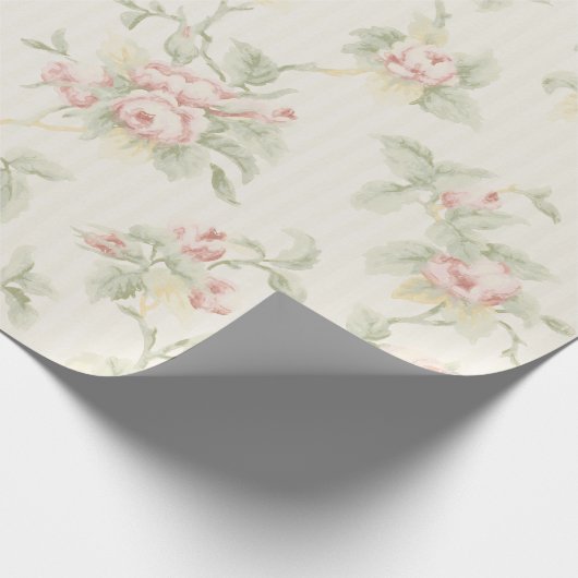 アンティーク淡ピンクフローラ壁紙 ラッピングペーパー (角)