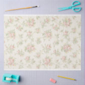 アンティーク淡ピンクフローラ壁紙 薄葉紙 (クラフト)