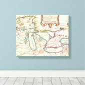 アンティーク湖の地素晴らし図 キャンバスプリント (インサイチュ (ウッドフロア))