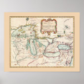 アンティーク湖の地素晴らし図 ポスター (正面)