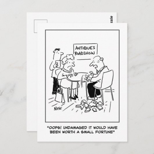 アンティーク災害アンティークディーラー評価。おもしろい ポストカード (正面/裏面)