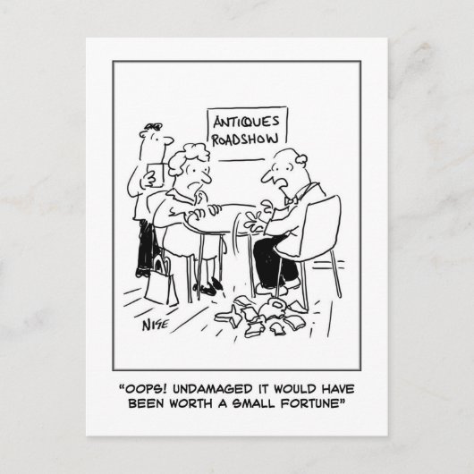アンティーク災害アンティークディーラー評価。おもしろい ポストカード (正面)