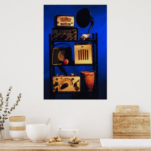 アンティーク無線 ポスター (キッチン)