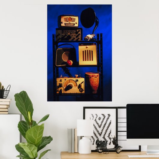 アンティーク無線 ポスター (ホームオフィス)
