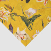 アンティーク熱帯ハミングバードジャングルパターンイエロー 薄葉紙 (詳細)