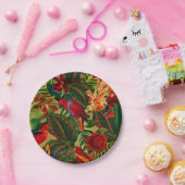 アンティーク熱帯パロツジャングルパターン ペーパープレート (パーティー)