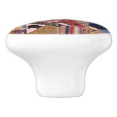 アンティーク熱狂するキルトパターン – フォークアートヘイルーム セラミックノブ (側面)