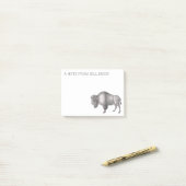 アンティーク版木、銅版、版画のバイソンまたはバッファローポストイットNo ポストイット (デスク上)