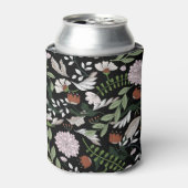 アンティーク版木、銅版、版画フラワーハンド絵を描 缶クーラー (缶正面)