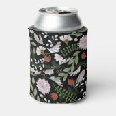 アンティーク版木、銅版、版画フラワーハンド絵を描 缶クーラー (缶裏面)